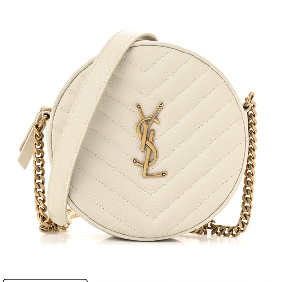 Saint Laurent Handbags - Saint Laurent Ivory Quilted Crossbody Bag